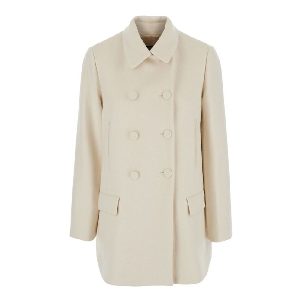 Leplain Women Double-Breasted Coat In White Tech Fabric For Women